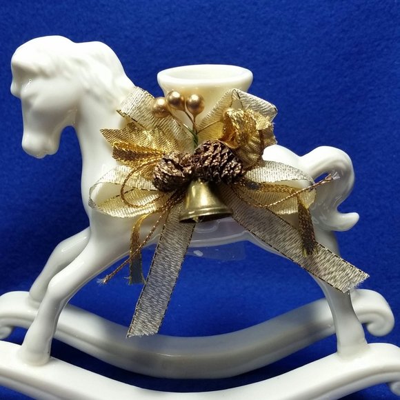 Christmas Rocking Horse Candlestick Holder Home For The Holidays Collection - Picture 3 of 10